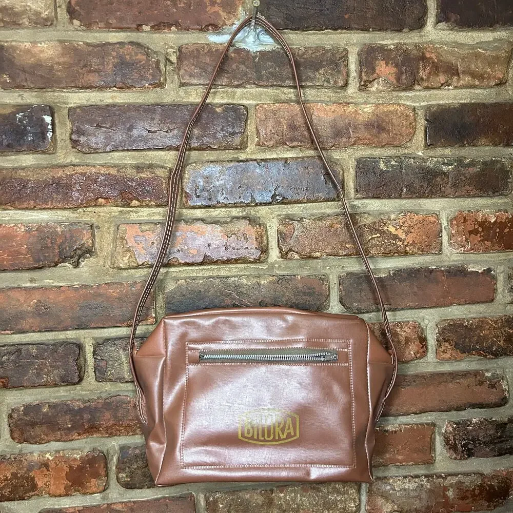 Bilora Vintage Brown Leather Camera Bag Case Tote Shoulder Strap